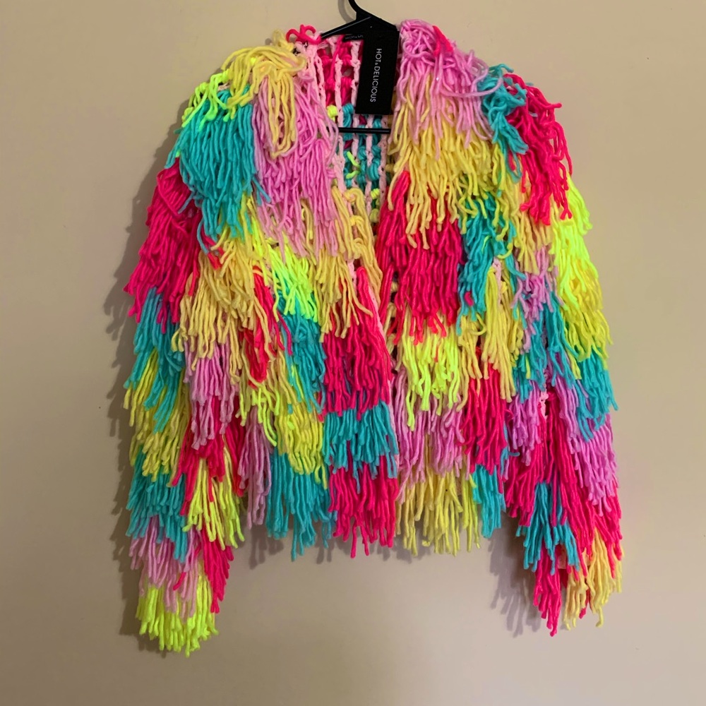 Multicolor fringe jacket